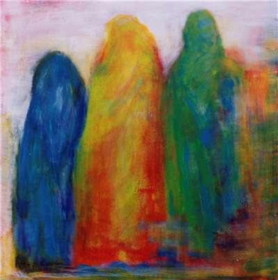 Drei Frauen am Ganges
